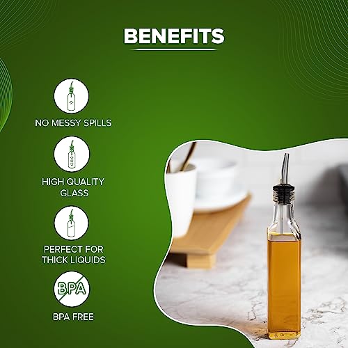SAND DUNE Set of 2, 250 ml Each Glass Oil Dispenser Bottle for Kitchen | Stainless Steel Leak-Proof Silver Cork | Transparent Oil Pourer - Image 4