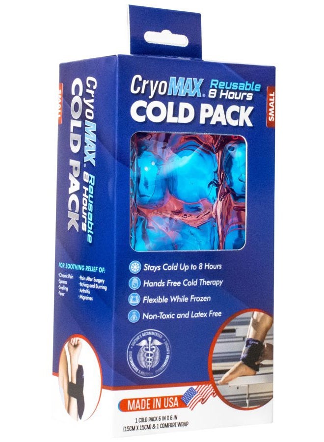 CryoMax حزمة باردة، قابلة لإعادة الاستخدام، علاج بارد لمدة 8 ساعات، صغيرة، 6" × 6" (عبوة من 2) - Image 2