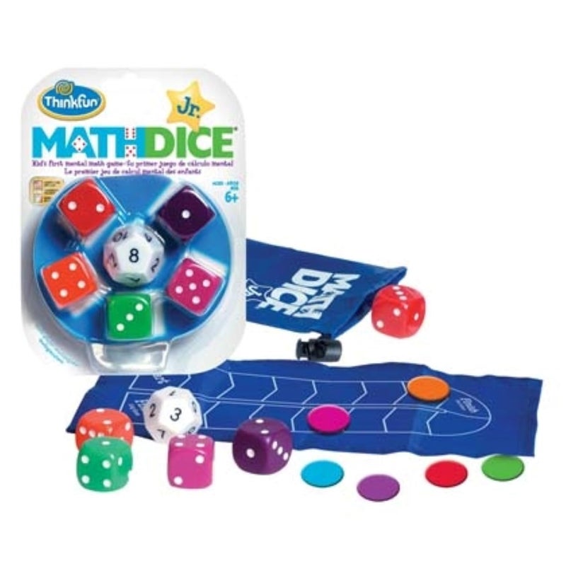 ThinkFun Math Dice Junior Game - Engaging Math Skills Builder | Perfect for Kids Aged 6+ | Aids in Mental Agility | Toy of The Year Nominee - Image 1