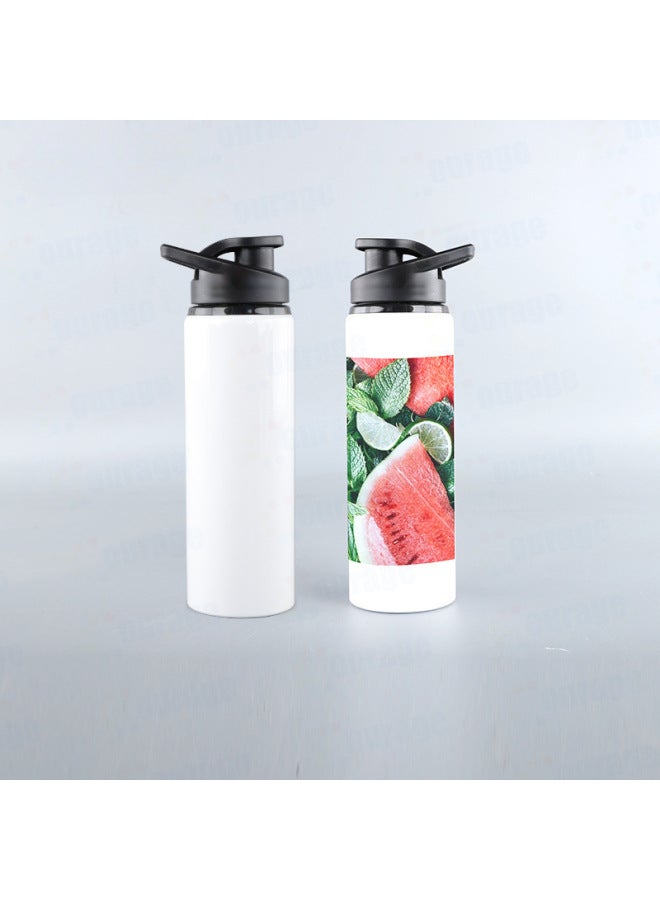 Big Mouth Capacity Aluminum Pot Creative Personality Printed Logo Blank Coating Cup Heat Transfer Sublimation Sports Kettle-Color:White With White Box Packaging-Capacity:500ml - Image 2