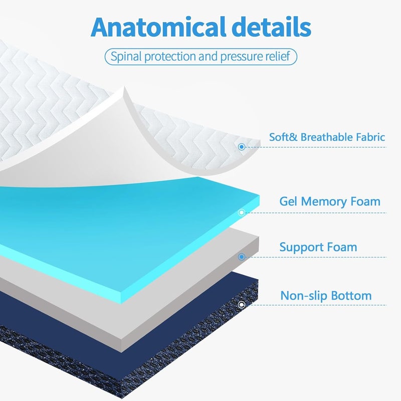 CYMULA Folding Mattress Single Size,6 inch Memory Foam Tri Portable Trifold Mattress Topper Single with Breathable & Washable Cover, Foldable Guest Bed for Camping(25"Ã—75"Ã—6") - Image 4