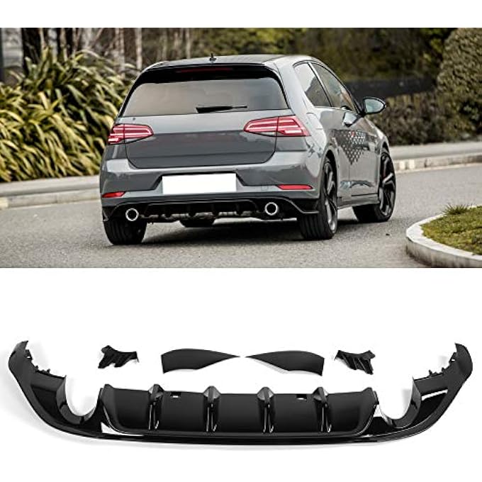 Haofy Gloss Black Heck Bush Catcher Diffusor Kit Improves Aerodynamic Performance for TCR for MK7.5 Facelift 2017-2020, ABS Plastic - Image 5