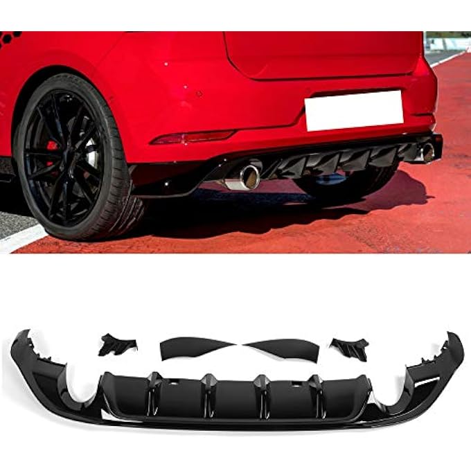 Haofy Gloss Black Heck Bush Catcher Diffusor Kit Improves Aerodynamic Performance for TCR for MK7.5 Facelift 2017-2020, ABS Plastic - Image 3