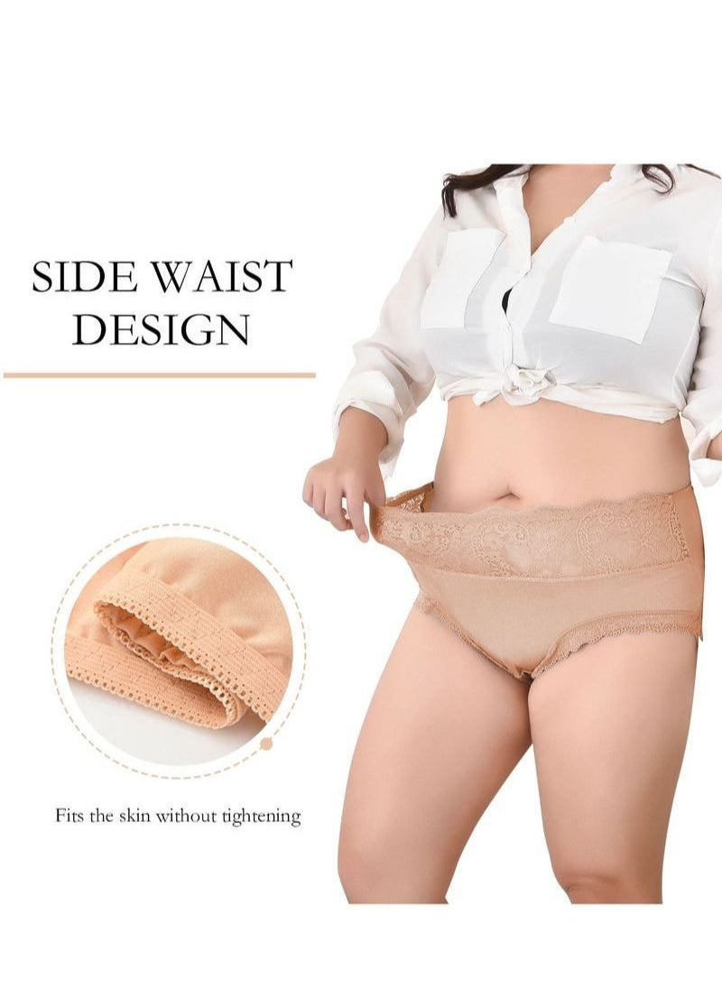 NIBEMINENT - 5Pcs Oversized High Waist Lace Panel Women's Panties - Image 1