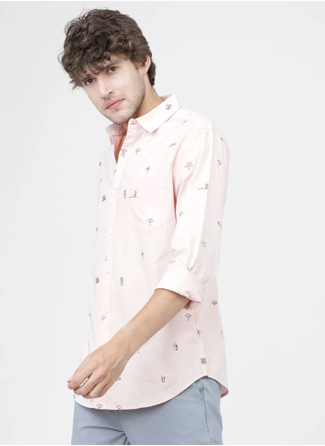 HIGHLANDER All Over Print Shirt with Long Sleeves by Styli
