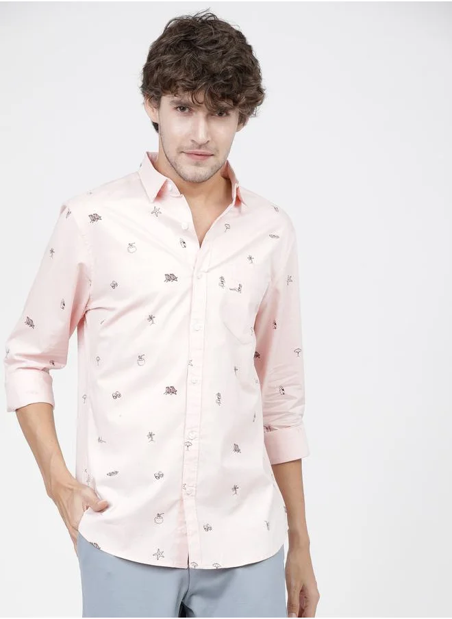 HIGHLANDER All Over Print Shirt with Long Sleeves by Styli