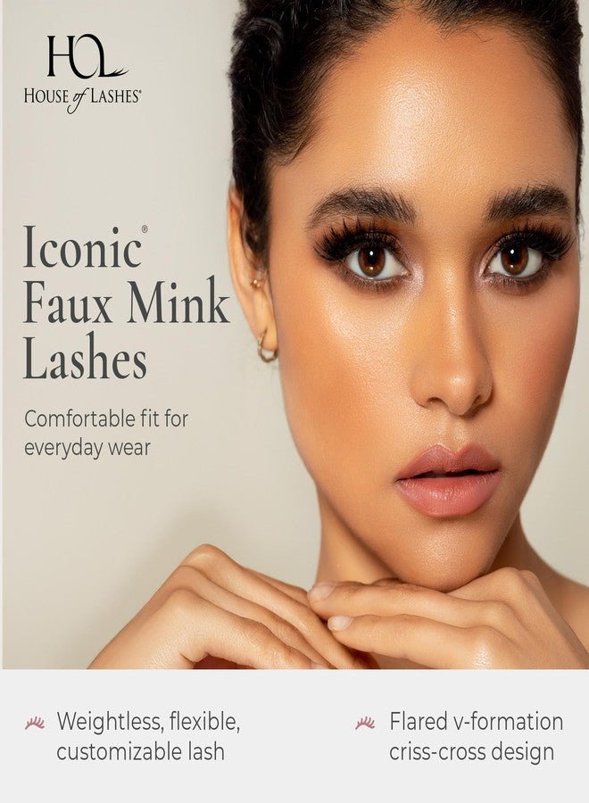 House of Lashes Iconic False Eyelashes - Comfortable Fake lashes for Bold Daring Look, Easy and Reusable Faux Mink Lashes for All Eye Shapes - Image 2