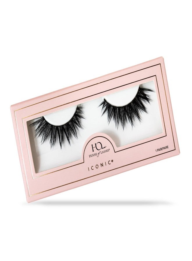 House of Lashes Iconic False Eyelashes - Comfortable Fake lashes for Bold Daring Look, Easy and Reusable Faux Mink Lashes for All Eye Shapes - Image 1