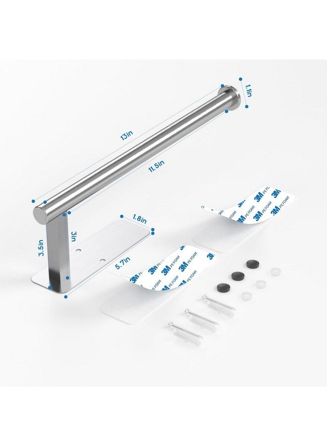 ASTOFLI Paper Towel Holder Under Cabinet No Drilling, Self Adhesive Paper Towel Holder Wall Mount for Kitchen Rack, Under Counter Napin Holder No Drill, RV, 304 Stainless Steel, Silver - Image 3