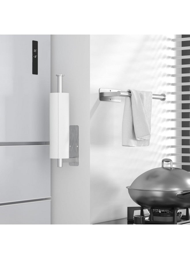 ASTOFLI Paper Towel Holder Under Cabinet No Drilling, Self Adhesive Paper Towel Holder Wall Mount for Kitchen Rack, Under Counter Napin Holder No Drill, RV, 304 Stainless Steel, Silver - Image 2