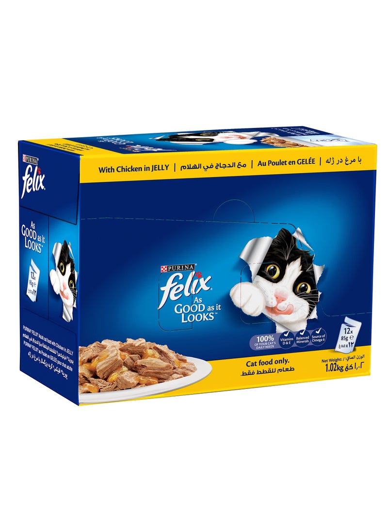 PURINA Felix Adult Chicken In Jelly 12 x 85g - Image 1
