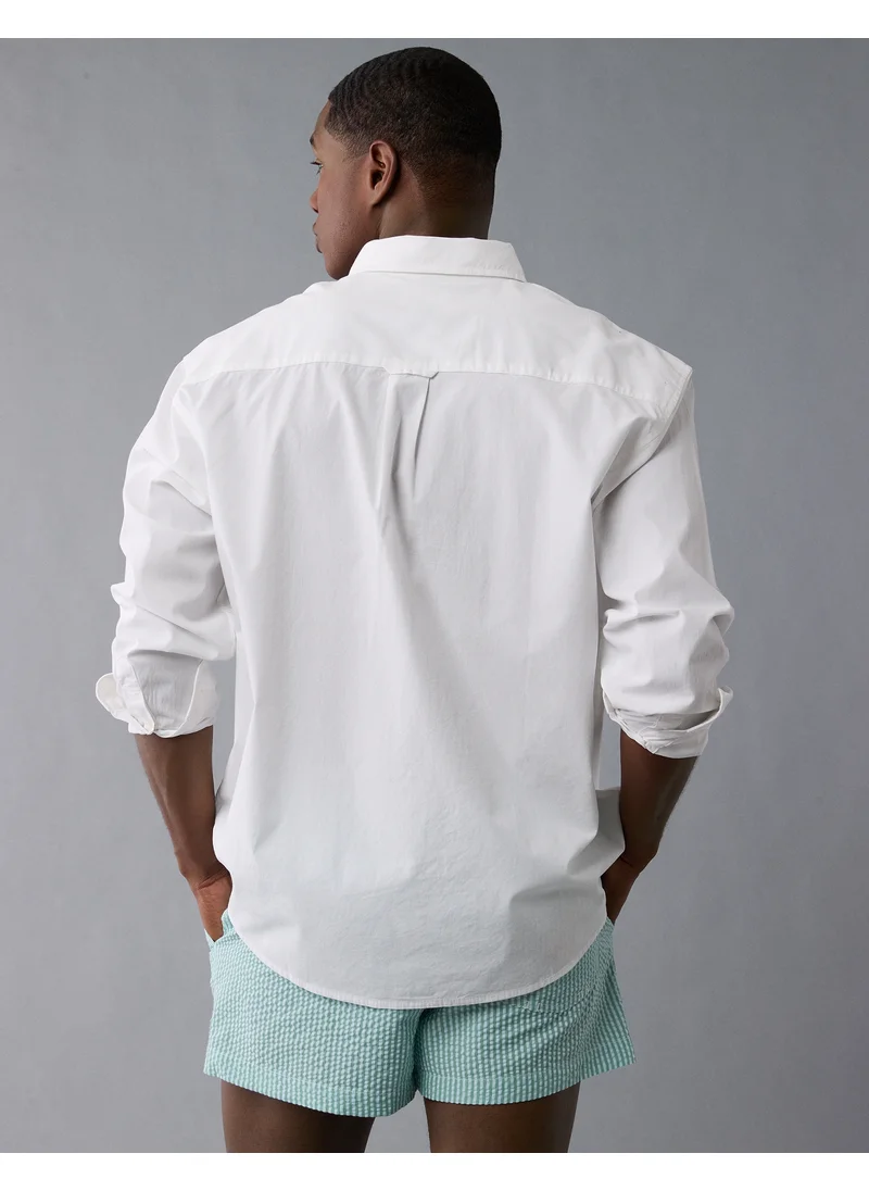 امريكان ايجل AE Everyday Poplin Striped Button-Up Shirt