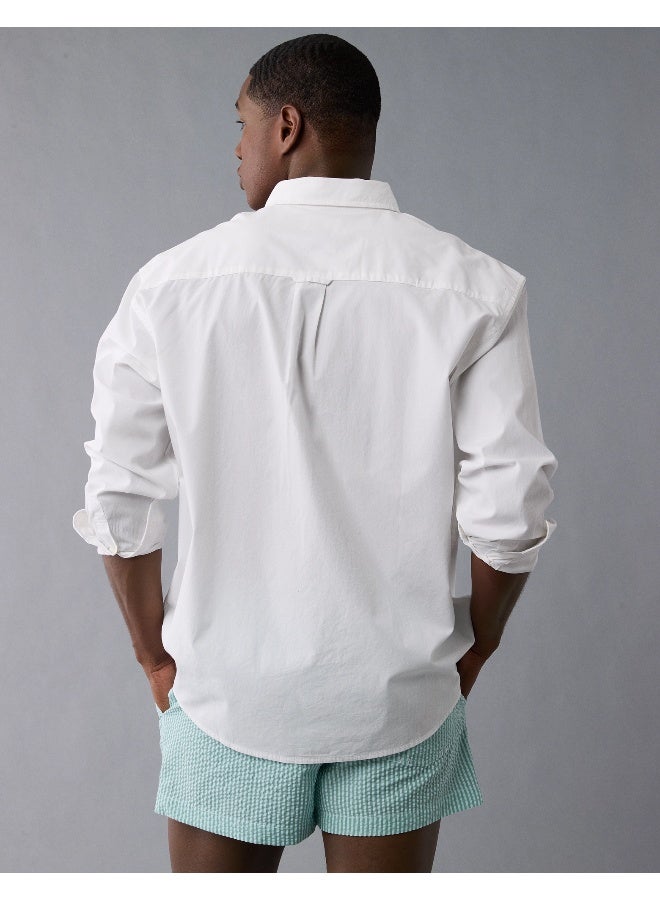 American Eagle AE Everyday Poplin Striped Button-Up Shirt  - Image 2