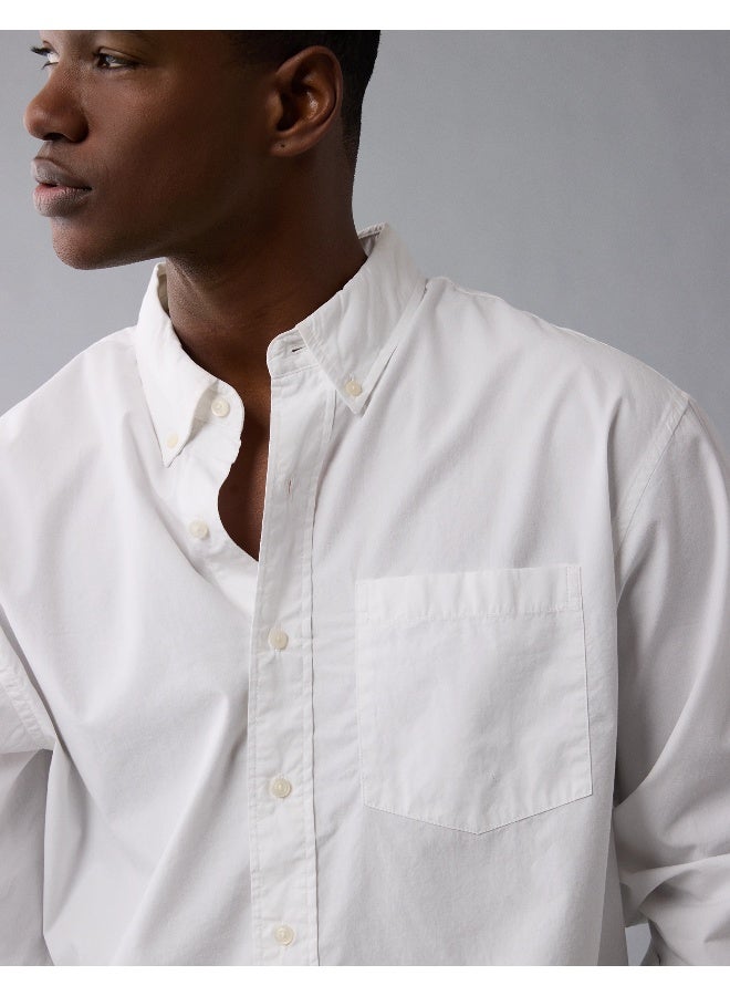 American Eagle AE Everyday Poplin Striped Button-Up Shirt  - Image 5