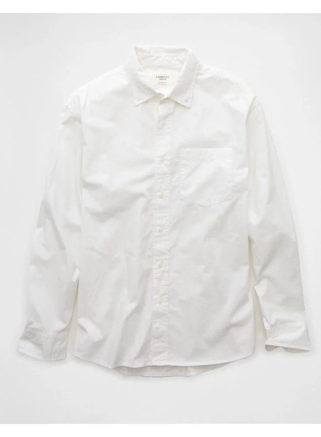 American Eagle AE Everyday Poplin Striped Button-Up Shirt