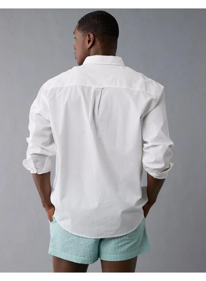 American Eagle AE Everyday Poplin Striped Button-Up Shirt