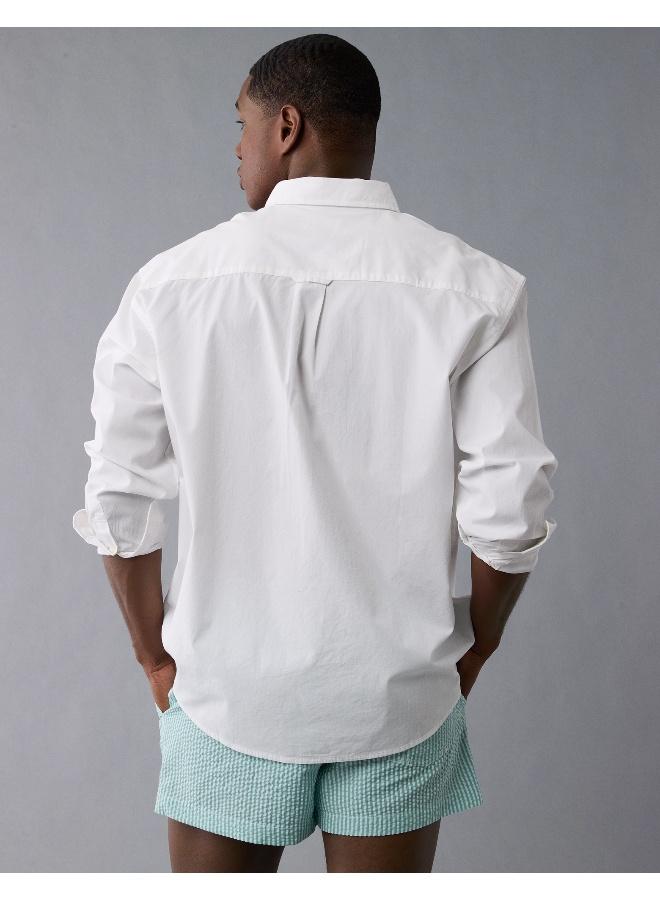 American Eagle AE Everyday Poplin Striped Button-Up Shirt  - Image 4