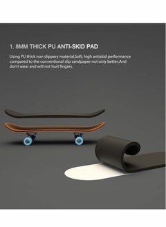 SYOSI Finger Skateboard, Alloy Mini Skateboard Deck with Pro Fingerboard Tools and Bearing (Black Wheels)  - Image 4