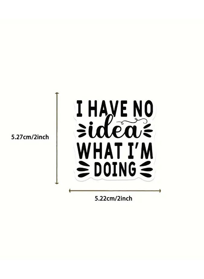 Goolsky 50-Pack Vinyl Sticker Set, Reusable Sarcastic Quotes Decals for Laptop, Water Bottle, Luggage, Helmet, Motorcycle, Guitar - White, Funny Graffiti Stickers for Gifts and Rewards  - Image 3