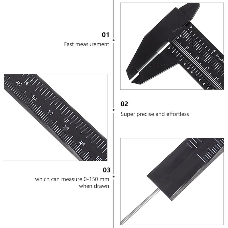 5Pcs Plastic Vernier Caliper Double Scale Measuring Tool for Jewelry Bead Wire Rings - Image 5