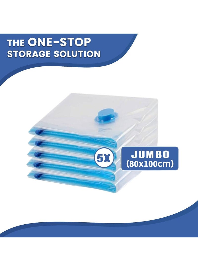 Dxmocos مجموعة من 5 أكياس تخزين مفرغة للسفر - جامبو - Image 2