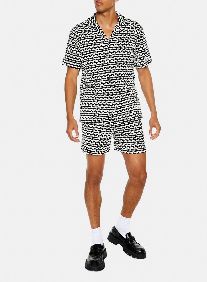 FOREVER 21 Textured Geo Cuban-Collar Shirt  - Image 2