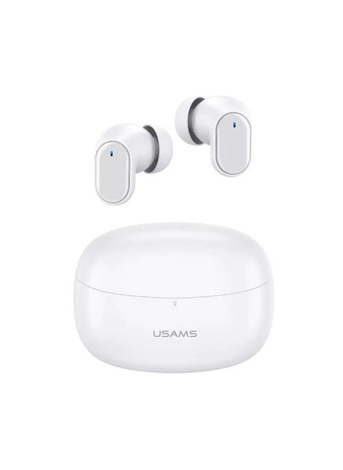 USAMS-BH11 Earphone TWS Wireless Bluetooth Headset Noise Reduction Low-Latency Gaming Headphone with Charging Case - White