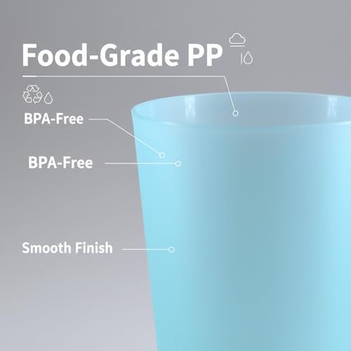 AOYITE Large Plastic Cups Reusable - 32 oz Big Drinking Cups set of 8 - BPA Free Dishwasher Safe Water Tumblers - Unbreakable Drink Cup for Kids Kitchen Outdoor - Image 4