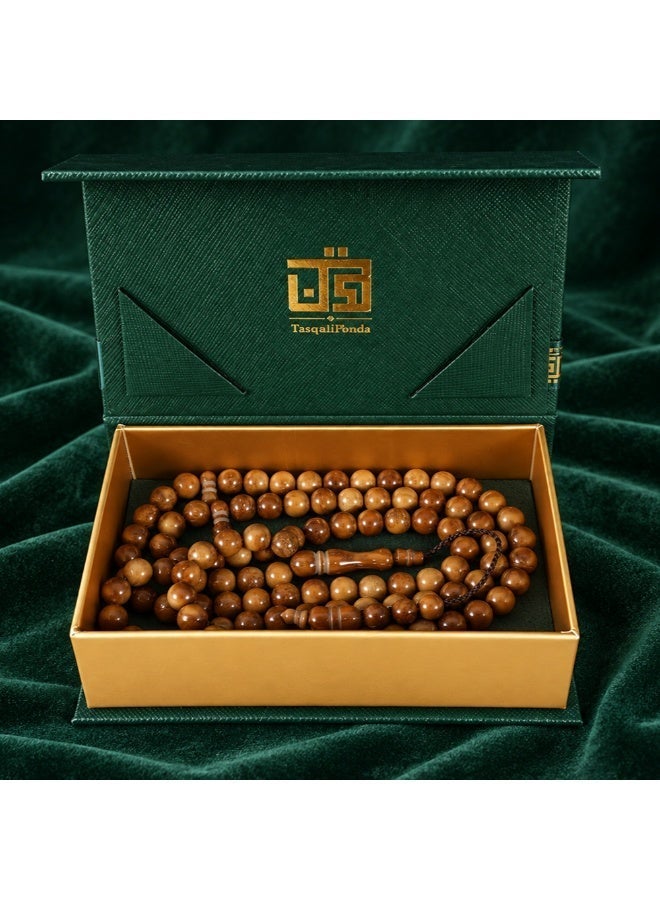 TranquilBeads 99 Beads Natural Kuka Tasbih 8mm for Men, Islamic Misbaha Prayer Beads with Gift Box, Handmade Dhikr Beads, Ramadan Eid Hajj Umrah Gift - Image 3