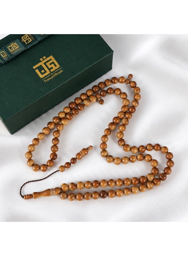 TranquilBeads 99 Beads Natural Kuka Tasbih 8mm for Men, Islamic Misbaha Prayer Beads with Gift Box, Handmade Dhikr Beads, Ramadan Eid Hajj Umrah Gift - Image 2