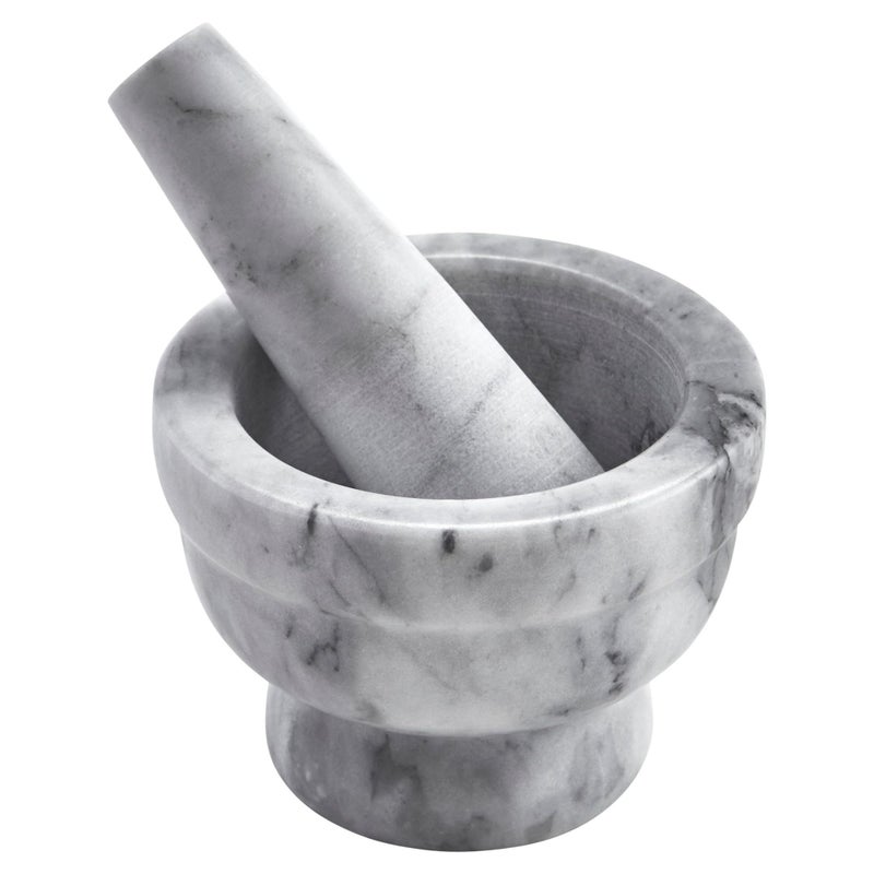 Imusa IMUSA USA Small 38 Marble Mortar and Pestle for Grinding and Crushing 