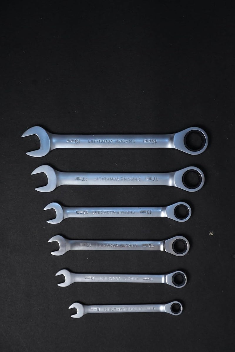 SNE 7 pcs Ratchet Spanner ring sets 12 point Wrench Set Assorted Sizes Metric Standards heavy duty tools - Image 2