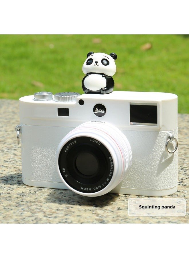 JN Design Creative Cartoon Photography Cat SLR Camera Hot Boot Cover For Canon Sony Nikon Fuji Micro-Color:Squint Panda - Image 1
