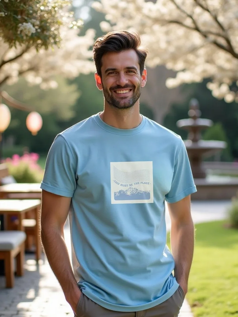 NOBERO  Men's Cotton Regular Fit T-Shirt in Blue for Men | Best Price UAE