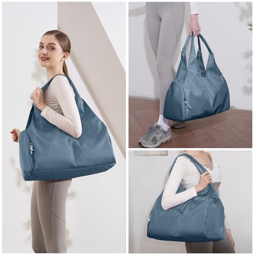 Forestfish Yoga Gym Bag For Women With Shoes Compartment & Wet Dry Storage Pockets Lightweight Duffel Bag, Navy - Image 3
