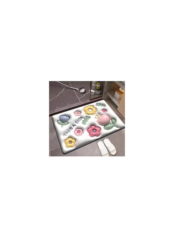 Generic - دوسه الحمام 3d سوفت MANH للانزلاق امتصاص الصدمات خامه مطاطي مضغوط امتصاص الماء متعدد الالوان والأشكال (2 قطعة) - Image 1