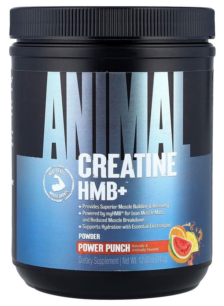 ANIMAL Universal Nutrition Animal Creatine HMB+ Powder, Dragon Berry, 327g, 5g Creatine Monohydrate + 3g myHMB, Electrolytes, 30 Servings - Image 1