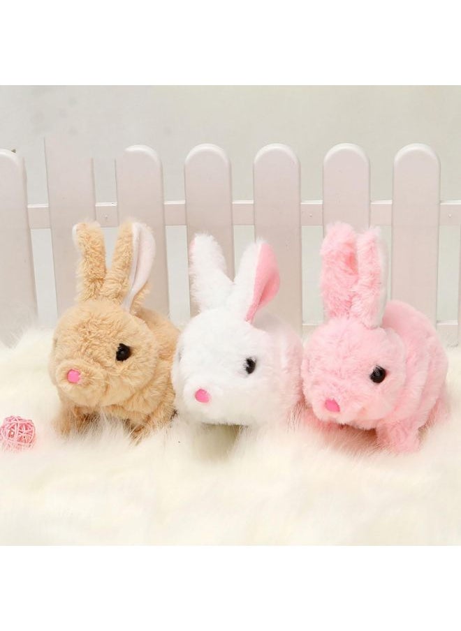 null - Amazon's Children's Easter Basket Filler Interactive Digital Rabbit Cat Plush Toy Can Walk-Color:Pink Rabbit With Carrots 150g - Image 1
