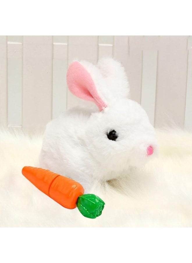 null - Amazon's Children's Easter Basket Filler Interactive Digital Rabbit Cat Plush Toy Can Walk-Color:Pink Rabbit With Carrots 150g - Image 1