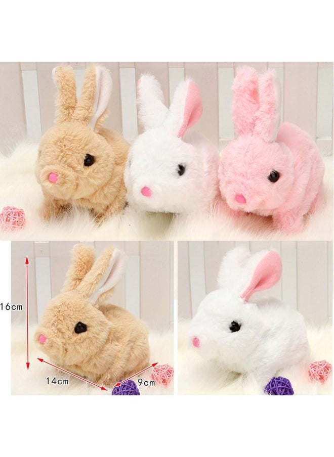 null - Amazon's Children's Easter Basket Filler Interactive Digital Rabbit Cat Plush Toy Can Walk-Color:Pink Rabbit With Carrots 150g - Image 1