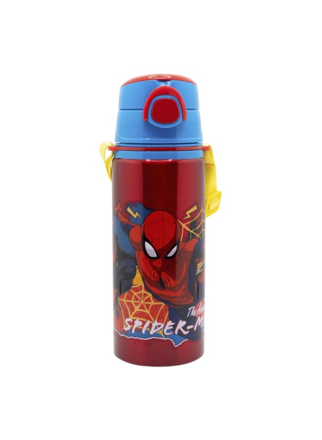 ستور زجاجة ماء قابلة للطَي من الألمنيوم بتصميم سبايدرمان المذهل مع حزام متعددة الألوان سعة 730 مل 83558 - Image 1
