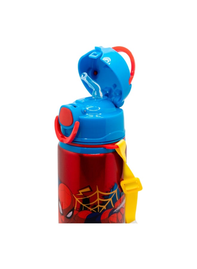 ستور زجاجة ماء قابلة للطَي من الألمنيوم بتصميم سبايدرمان المذهل مع حزام متعددة الألوان سعة 730 مل 83558 - Image 4