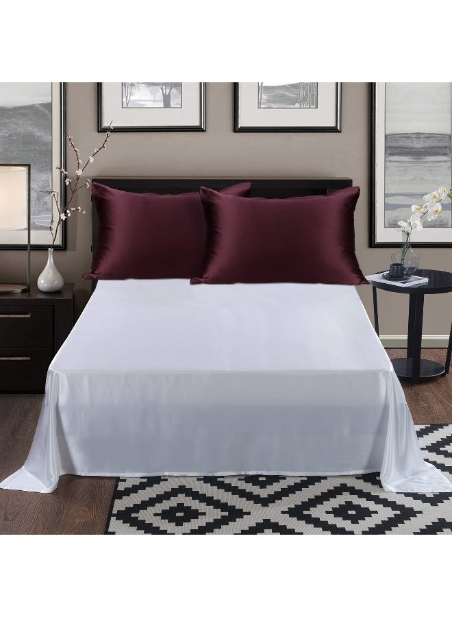 ALASKA BEAR Queen Silk Pillowcase and Random Color Silk Scrunchie Gift Set ALASKA BEAR Hypoallergenic Pillow Cases for Acne Prolong Hairstyles, Eyelashes & Extensions (1pc, Red Burgundy) - Image 5