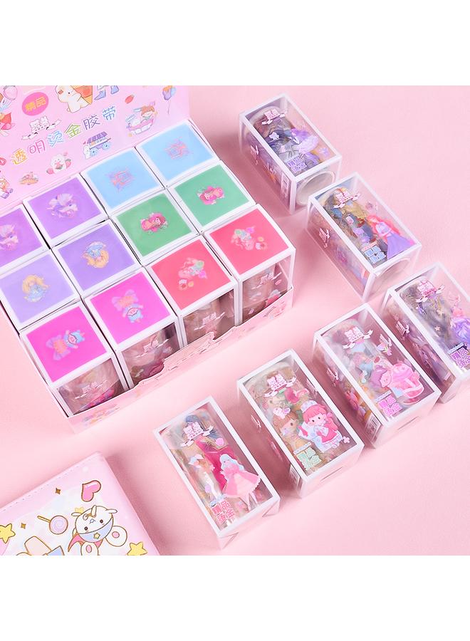 Bluejw And Paper Tape Bronzing Hand Account Sticker Suit PET Cartoon Character Hand Account Material Gift Bag Hand Account Transparent Tape - Image 2