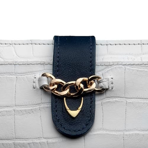 Hidesign Men Leather Wallet- White M Blue - Image 4