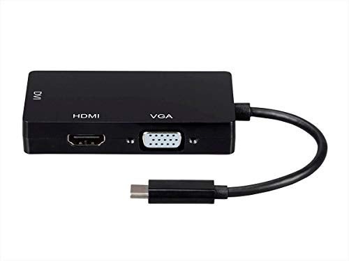 Monoprice USB Type-C to 4K HDMI, Single Link DVI, and VGA Passive Adapter,6in Cable Length, Black - Consul Series - Image 3
