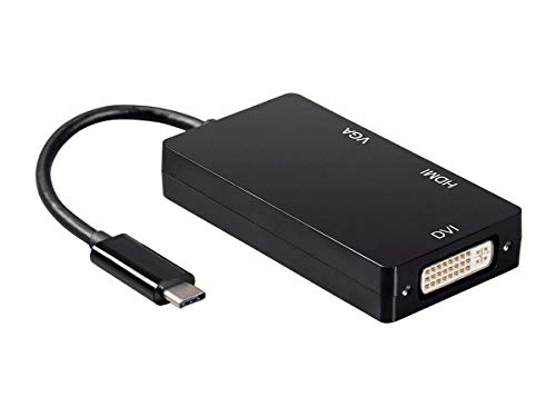 Monoprice USB Type-C to 4K HDMI, Single Link DVI, and VGA Passive Adapter,6in Cable Length, Black - Consul Series - Image 2