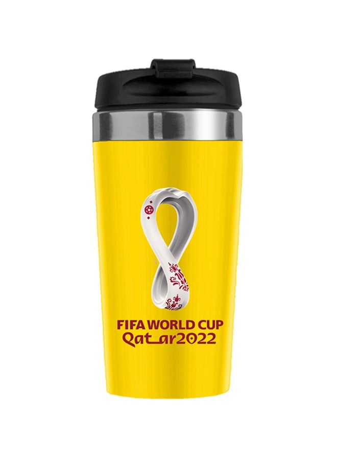 FIFA World Cup 2022 Printed Travel Mug with Lid Stainless Steel Brazil - Image 2