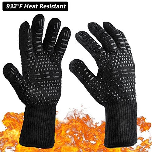 MSDADA MSDADA BBQ Grill Gloves,932Ã‚Â°F Oven Gloves Heat Resistant Cooking Mitts, BBQ Grilling Cooking Gloves, Cut Resistant - Image 1