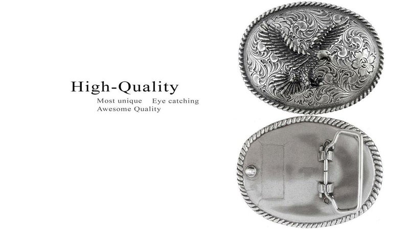 Belts.com H8170 Western American Eagle Belt Buckle Fits 1-1/2"(38mm) Belt (Antique Silver) - Image 3